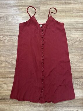 BP Button-Front Spaghetti Strap Dress